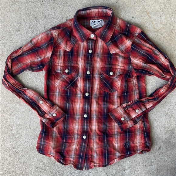 Ariat Other - Ariat Youth Red and Blue Plaid Shirt